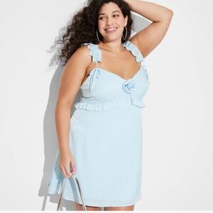 Wild Fable Wornen's Dresses Wild Fable Sky Blue Mini Dress XL